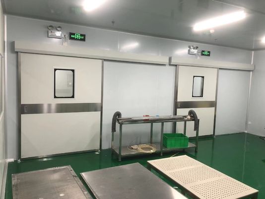 산업용 자동 슬라이딩 스틸 도어 1500kg 부하 용량 IP65 기상 방지 및 ISO 14644 준수